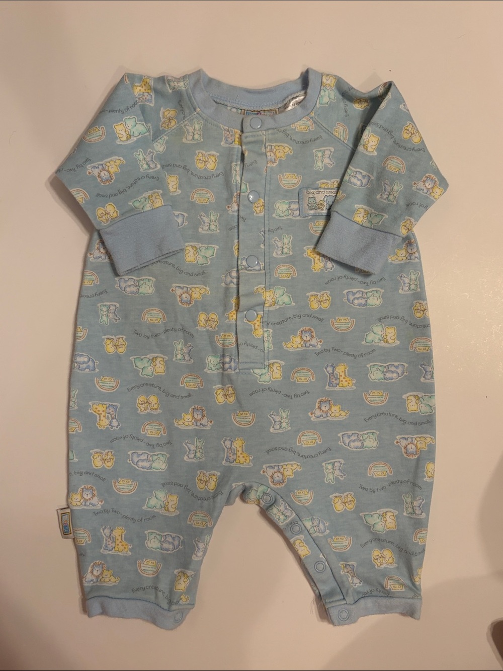 McBaby Vintage Sleeper Outfit 3-6 Months Animal Print Lion Giraffes